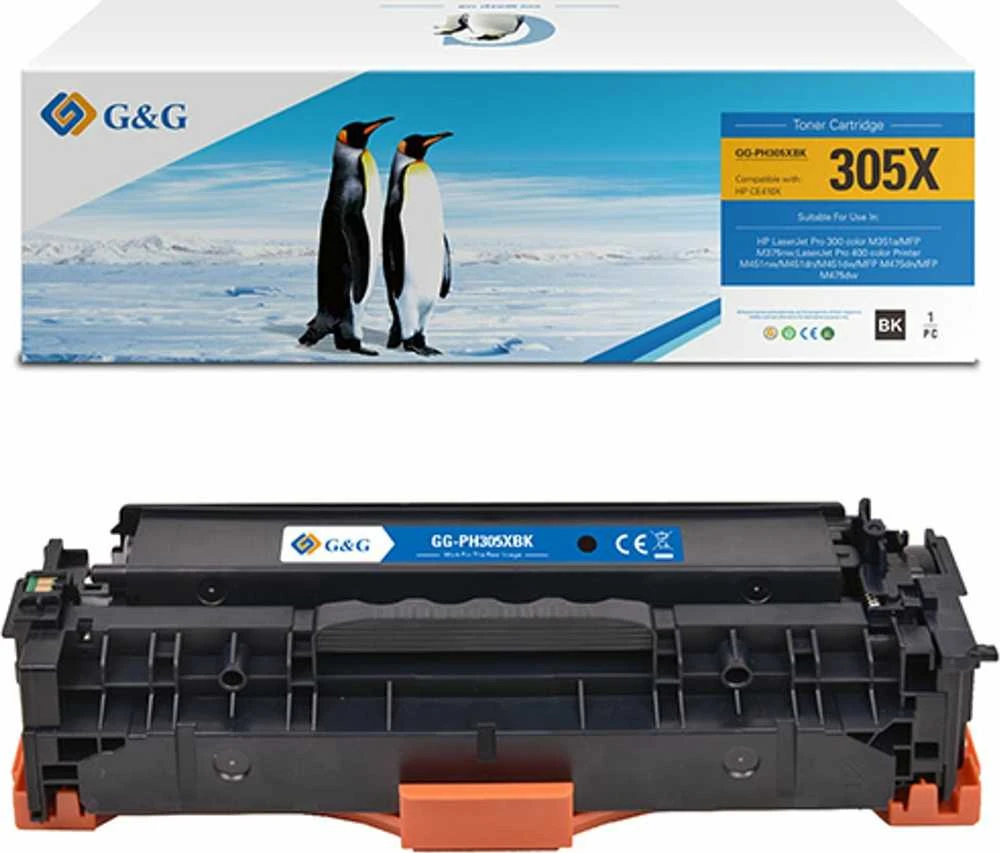 G&G kompatybilny toner su HP CE410X, NT-PH305XBK(CE410X), HP 305X, juodas, 4000s