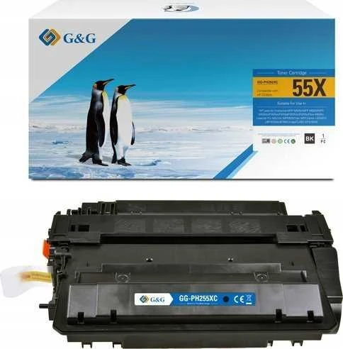 Toneris G&G suderinamas toneris su HP CE255X, Canon CRG724, NT-PH255XC, HP 55X, juodas, 12500 vnt.