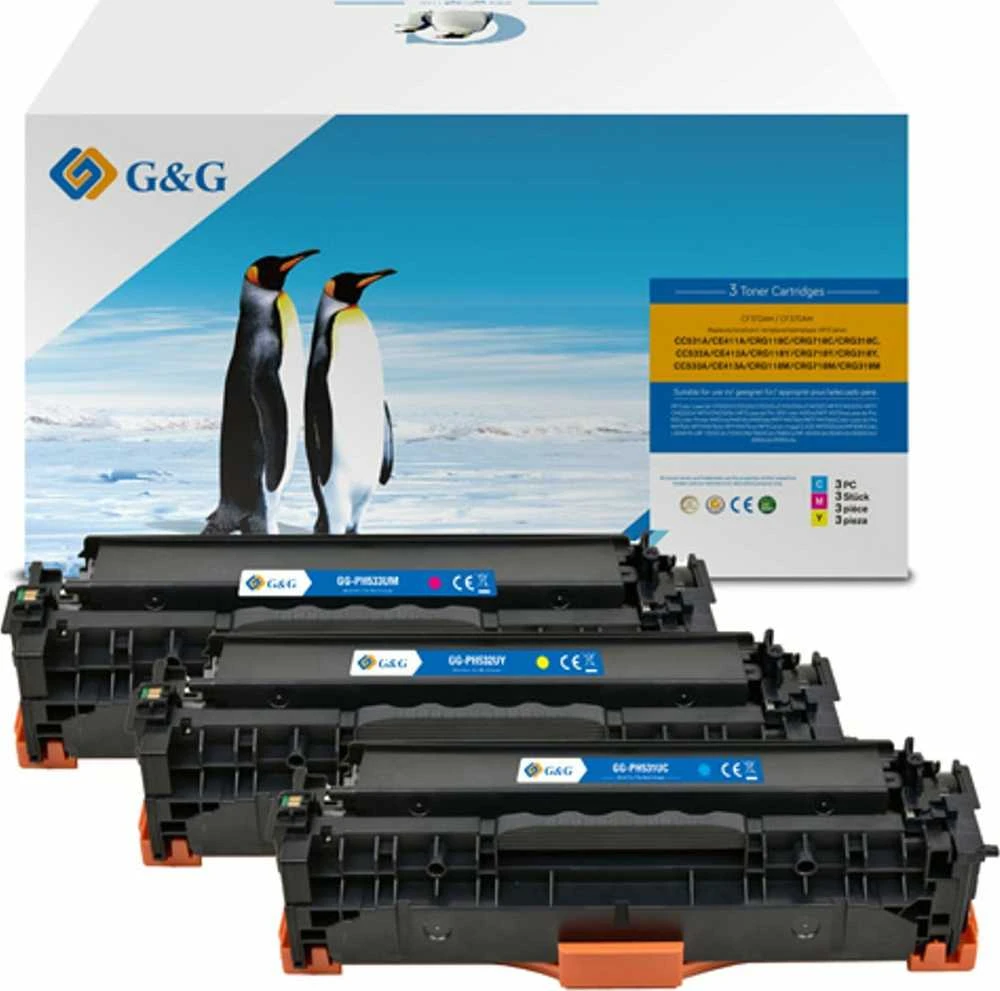 Su G&G suderinami dažai su HP CC531A, CE411A, CF381A, Canon CRG118, CRG718, C, NT-PH531UC, HP 304A, žalsvai mėlyna, 2800s