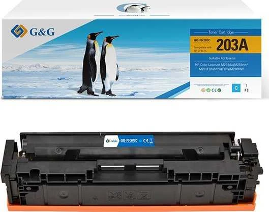 Su G&G suderinami dažai su HP CF541A, NT-PH203C, HP 203A, žalsvai mėlyna, 1300s