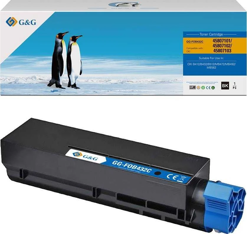 G&G kompatybilny toner su OKI 45807102, NT-FOB432C, juodas, 3000s