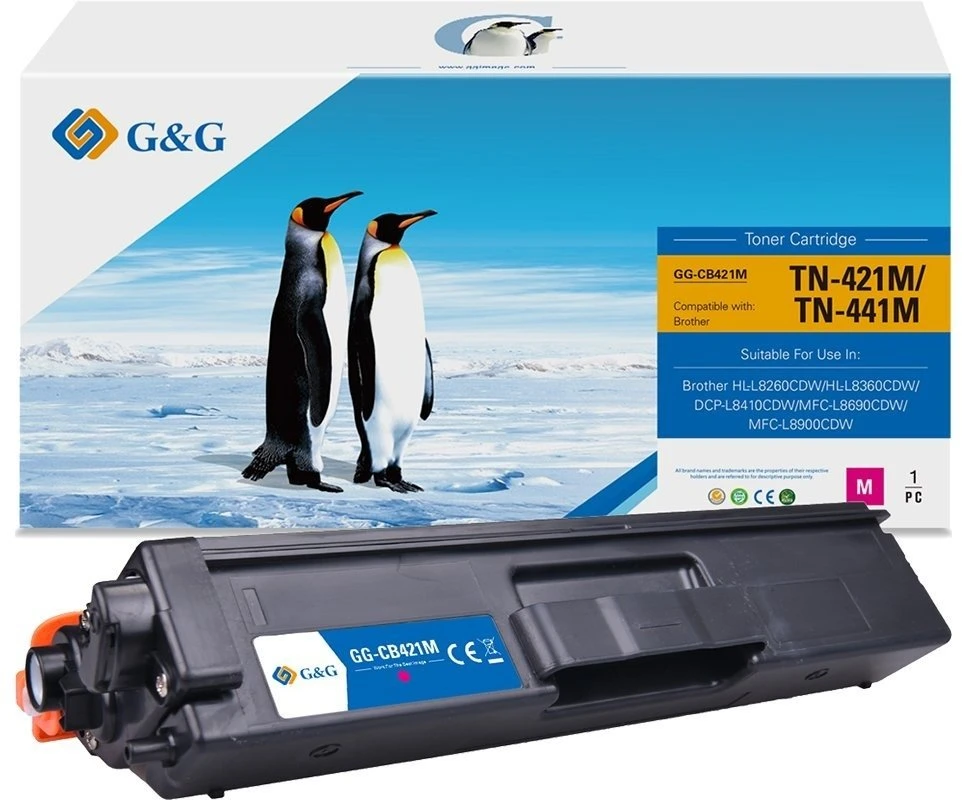 Toneris G&G G&G NT-CB421M tonerio kasetė, 1 vnt., rausvai raudona, pakaitinė