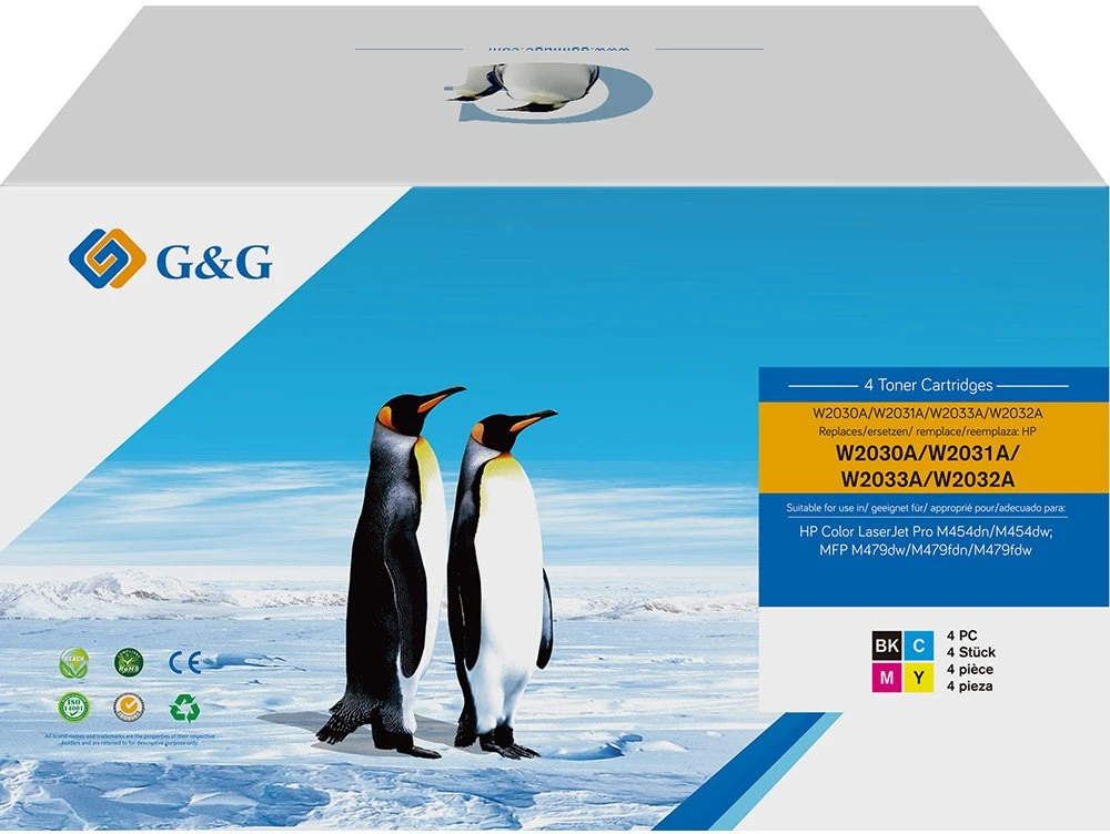 Toneris G&G NT-PH2030BK/C/M/YB-V5-UP-4-S1 kaseta su tonerem 4 vnt. Zamiennik Purpurowy Cyjan Geltonas Juodas