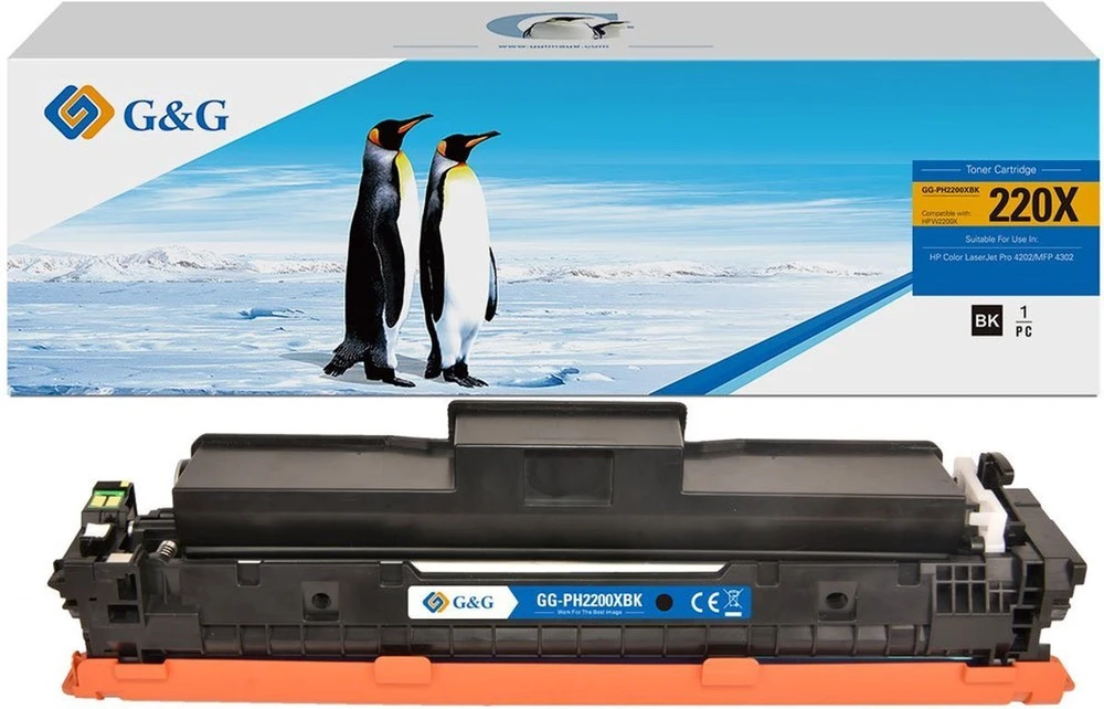 G&G suderinamas toneris W2200X, NT-PH2200XBK-B-V2-S1, HP W2200X, juodas, 7500 psl., didelės talpos