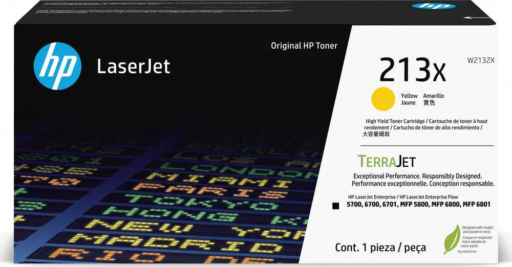 Hewlett Packard (HP) HP 213X Geltona originali LaserJet dažų kasetė