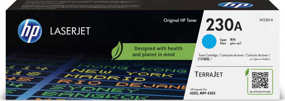 Hewlett Packard (HP) Toneris HP 230A Cyan Original LaserJet Toneris Cartridge (W2301A)
