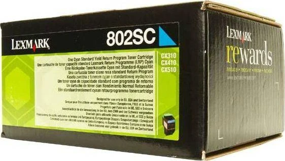 Lexmark 80C2SC0 | 802SCE mėlynos spalvos standartinės našumo korporacinė kasetė (2k) | Kasetė | Žydra spalva