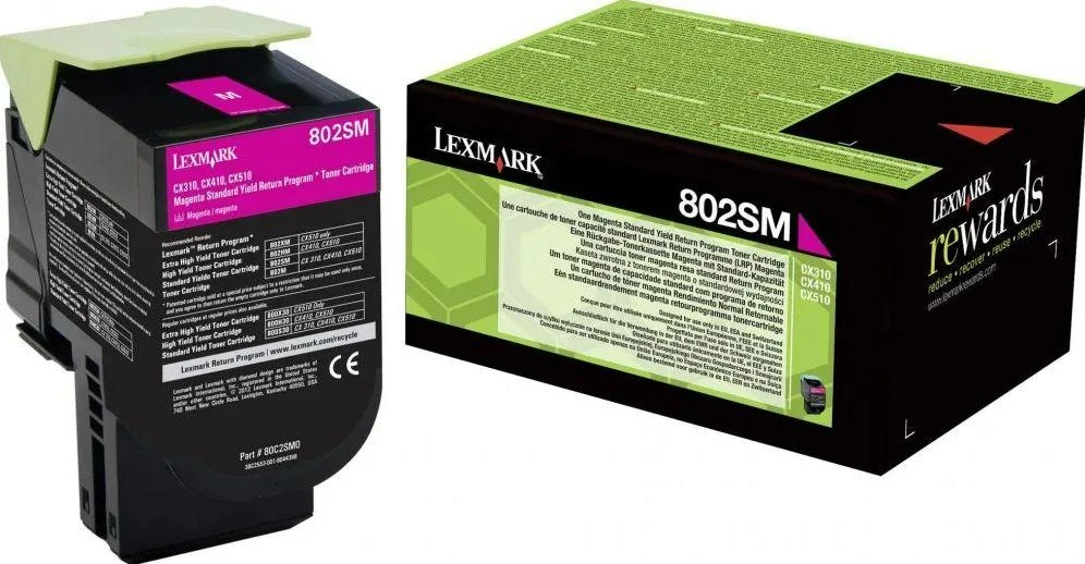 Lexmark 80C2SM0 kasetė, purpurinė, 2000 puslapių