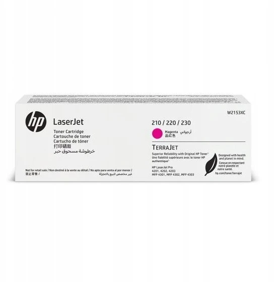 „Hewlett Packard“ (HP) ypač didelės talpos rausvai raudona tonerio kasetė su sutartimi, 5500 puslapių, su „TerraJet“ technologija, skirta HP Color LaserJet Pro 4201, Color LaserJet Pro 4203 spausdintuvams