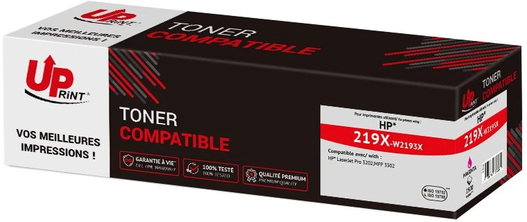 UPrint suderinama tonerio kasetė su W2193X, HP 219X, magenta, 2500 psl., didelės talpos