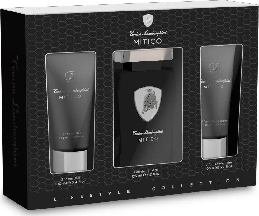 Tonino Lamborghini Lamborghini Mitico rinkinys vyrams (EDT, 125 ml + dušo želė, 100 ml + balzamas po skutimosi, 100 ml)