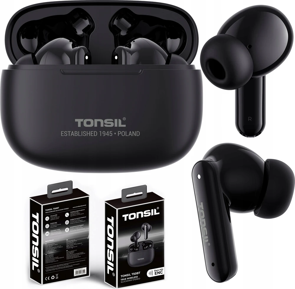 Ausinės Tonsil T55BT Pro juoda