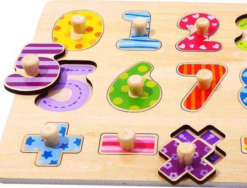 Dėlionė Tooky Toys Paėmęs žaislinis medinis galvosūkis, mokantis suskaičiuoti galvosūkį su kaiščių numeriais