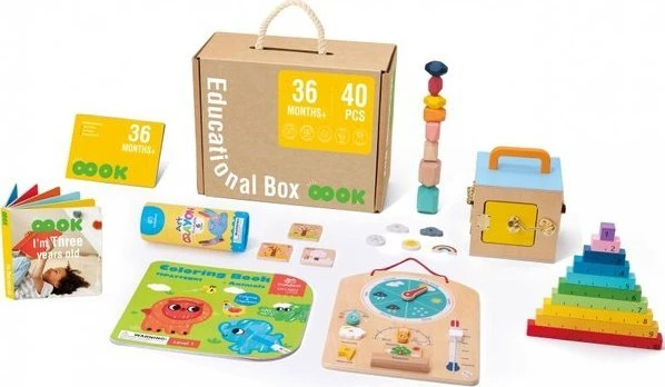 Tooky Toys Tooky Toy Edukacinė Dėžutė Montessori Žaidimas 6w1 3 metų ir vyresniems