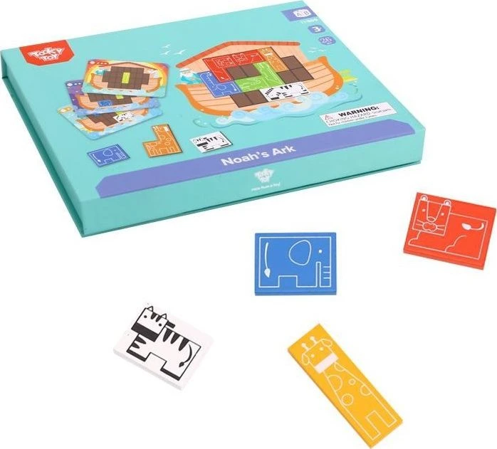 Tooky Toys TOOKY TOY Medinė Ugdomoji Dėlionė Arka Nojaus su 26 elementais