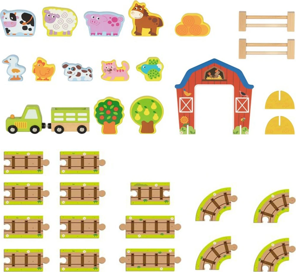Tooky Toys TOOKY TOY Medinė Ūkis su lagaminu 35 dalys