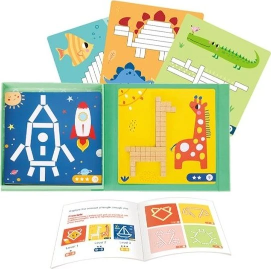 Tooky Toys Tooky Toy Medinės Magnetinės Kaladėlės Su Galvosūkiais 49 vnt.