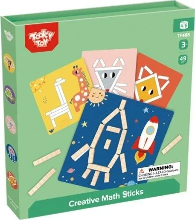 Tooky Toys Tooky Toy Medinės Magnetinės Kaladėlės Su Galvosūkiais 49 vnt.