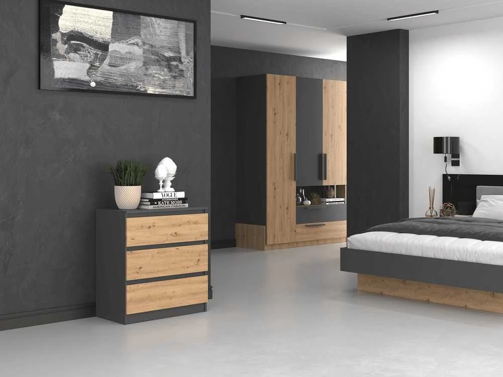 Top E Shop Komoda - Topeshop M3 Antracitas/Amatininkas
