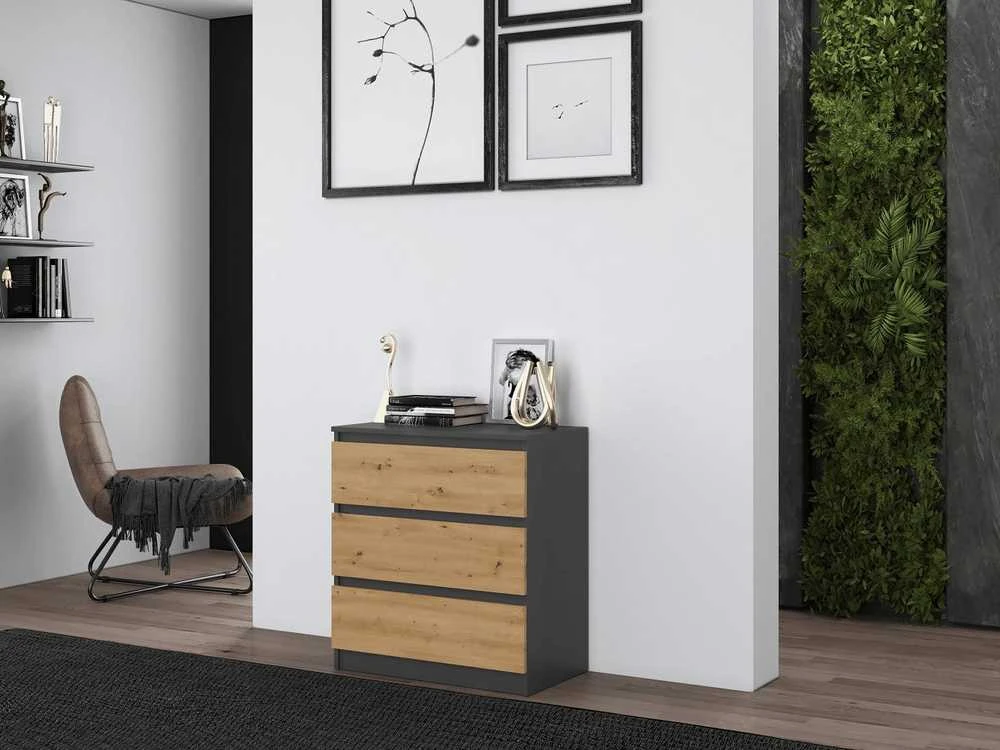 Top E Shop Komoda - Topeshop M3 Antracitas/Amatininkas
