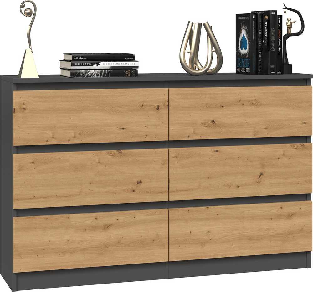 Top E Shop Baldų Komoda - Topeshop M6 120 Antracito Spalvos
