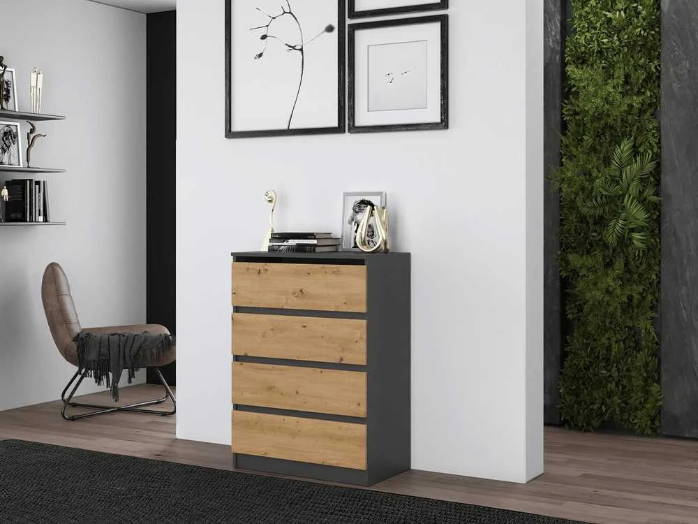 Top E Shop Komoda - Topeshop M4 Antracitas/Amatininkas