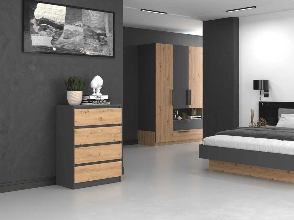 Top E Shop Komoda - Topeshop M4 Antracitas/Amatininkas
