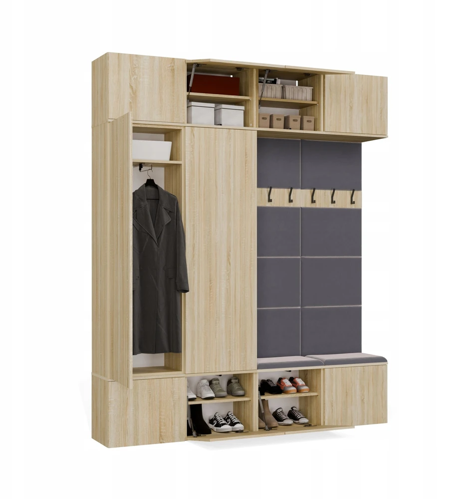 Top E Shop Topeshop spinta HAGA IV/2Sz2W Ąžuolo SONOMA 2x spintos + 2x pakabos