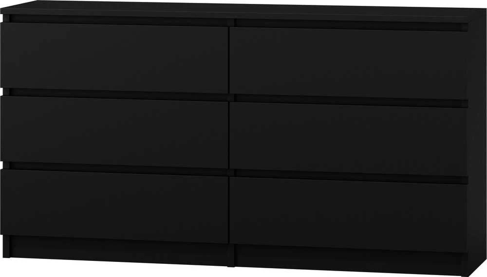Top E Shop Baldų Komoda - Topeshop M6 140 Juoda 2x3, Balta