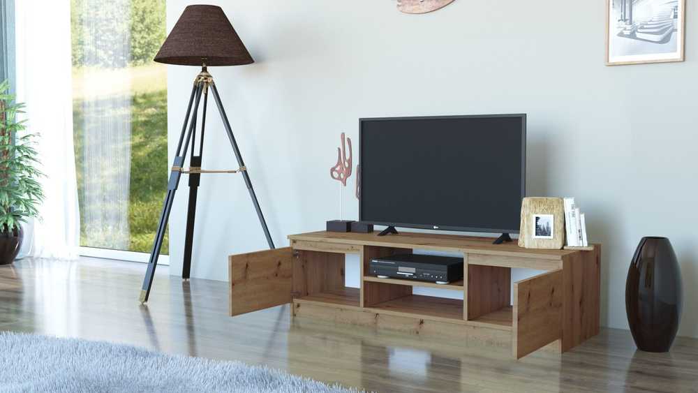 Top E Shop Televizoriaus Stovas - Topeshop RTV120 Artisan, Pilkas