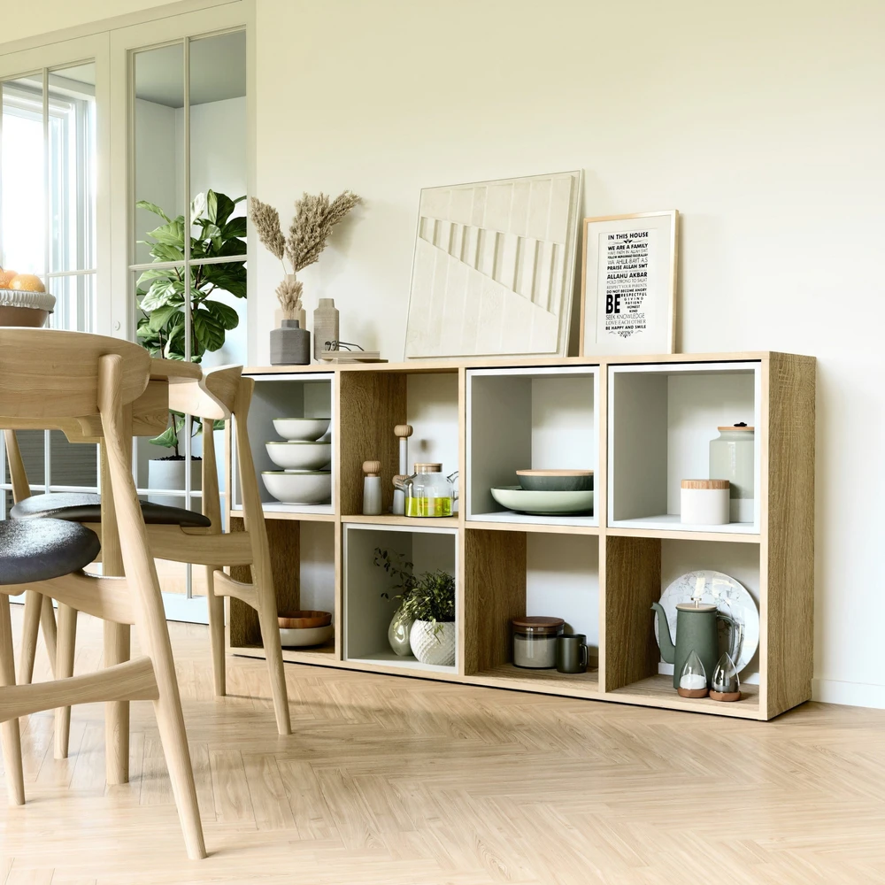 Top E Shop Topeshop MALAX 2X4 SONOMA svetainės knygų lentyna
