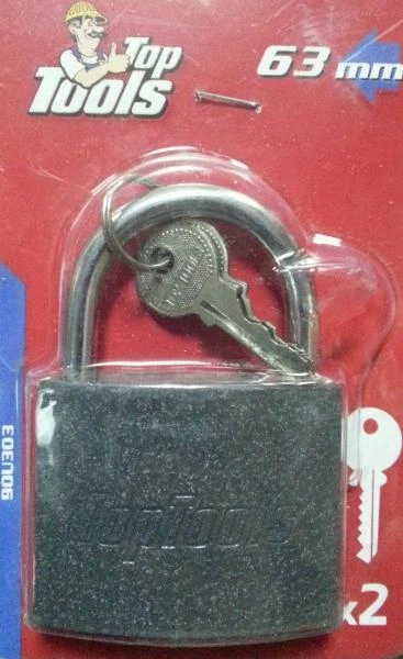 Top Tools Į viršų Įrankiai Pakabinama spyna 60 mm, 3 raktai