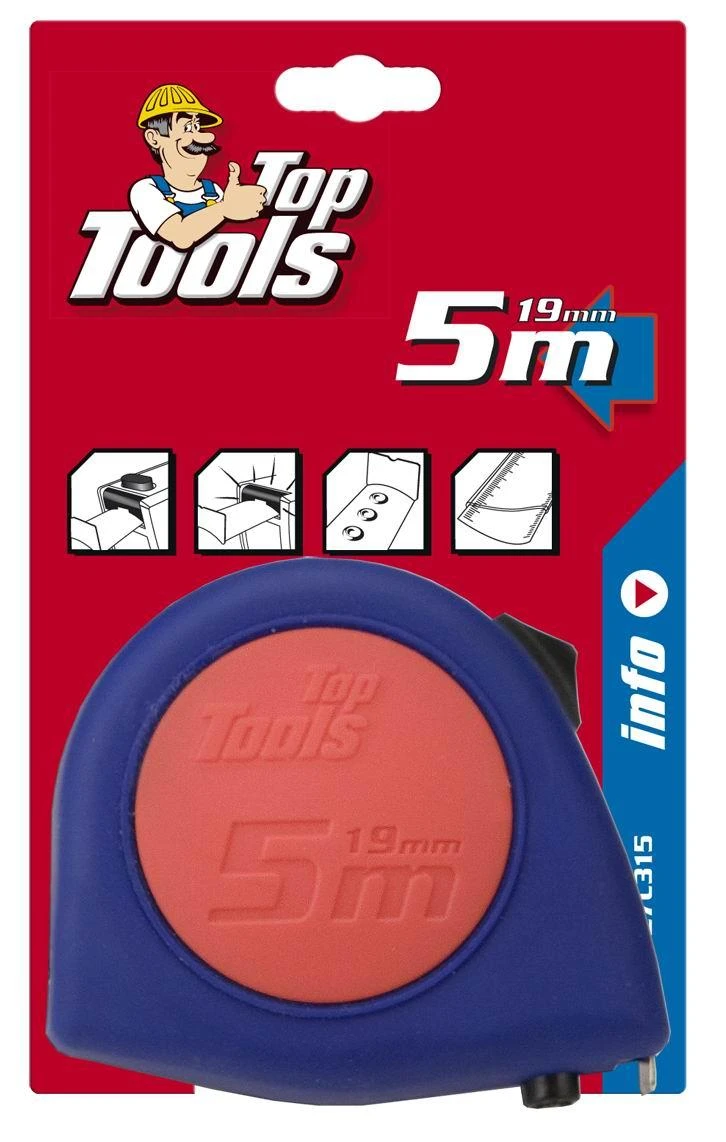 Top Tools Miara Plieninė matavimo juosta 5 m x 19 mm