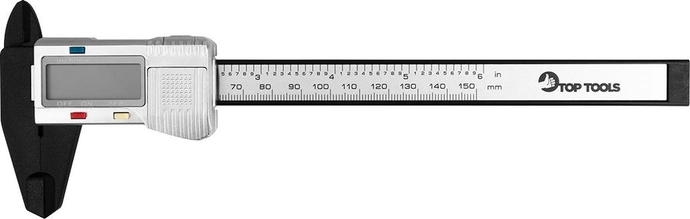 Top Tools Suwmiarka 150 mm skaitmeninis suportas, anglies pluošto kompozitas