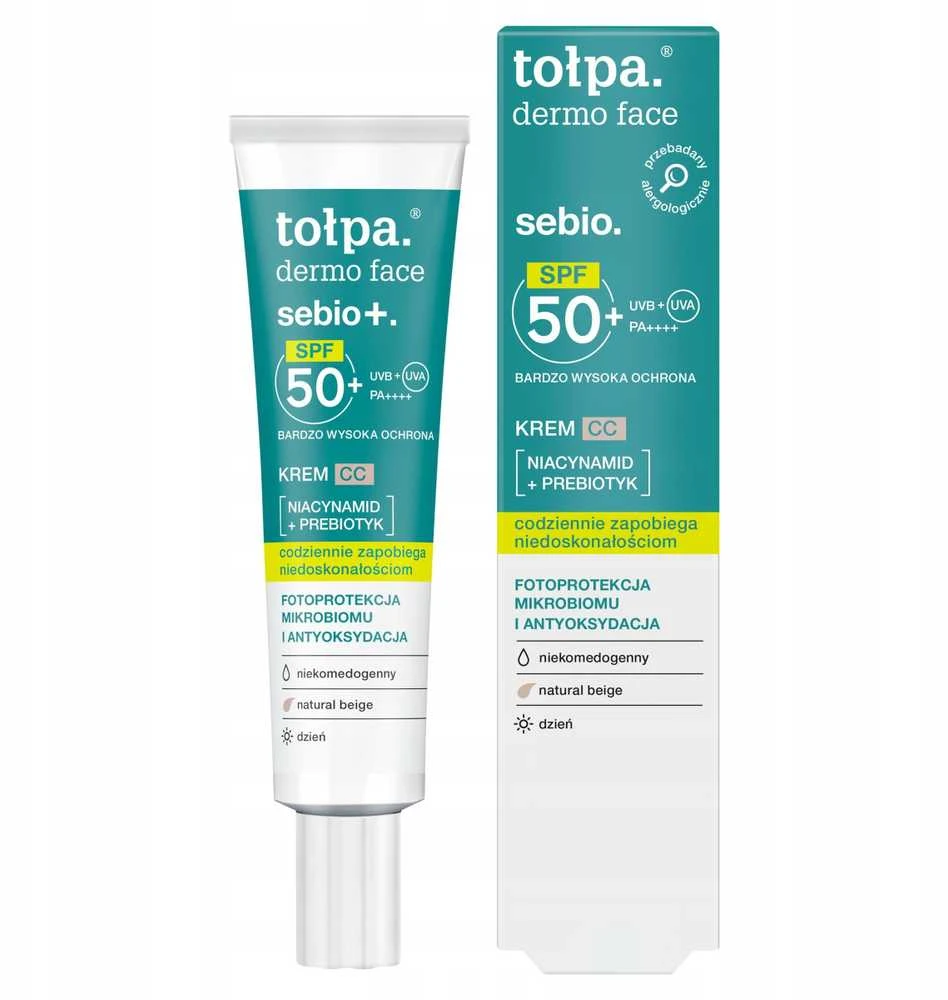 TOŁPA Dermo Oily Face+ CC kremas SPF 50+ 40 ml