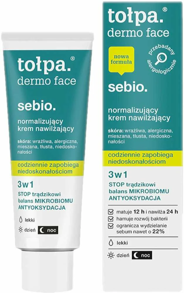 Tolpa TOŁPA Dermo Face Sebio Light normalizuojantis drėkinamasis kremas 3in1 dienai ir nakčiai 40 ml