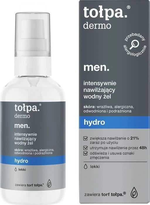 TOŁPA Dermo Men Intensyviai drėkinantis lengvas Hidro gelis 75 ml