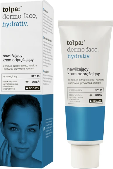 TOŁPA Dermo Face Hydrativ Hyaluronic Rich drėkinamasis kremas SPF10 dienai 40 ml
