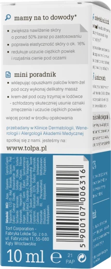 TOŁPA Dermo Face Hydrativ Hyaluronic drėkinamasis akių kremas-želė 10 ml