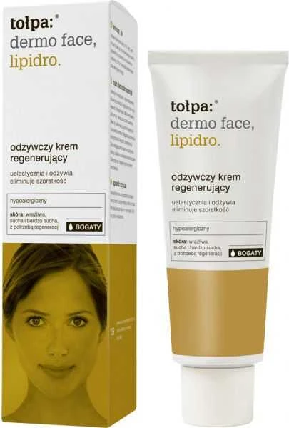 TOŁPA Dermo Face Lipidro Rich Maitinamasis regeneruojantis dieninis kremas - hidrolipidinį barjerą atkuriantis 40 ml
