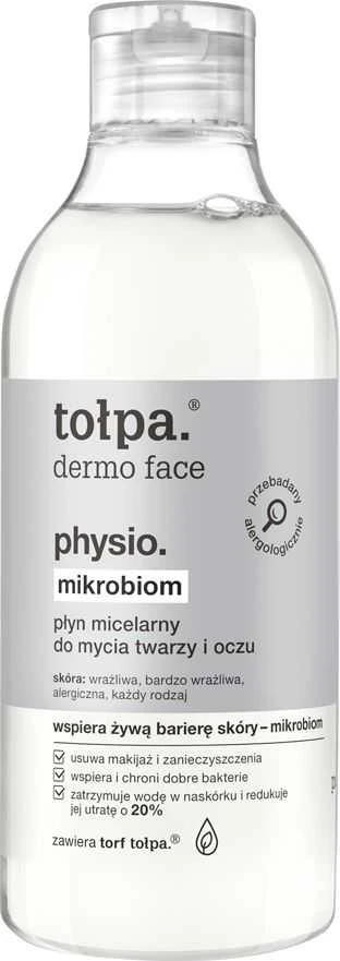 TOŁPA Dermo Face Physio Microbiome micelinis skystis veidui ir akims prausti 400 ml