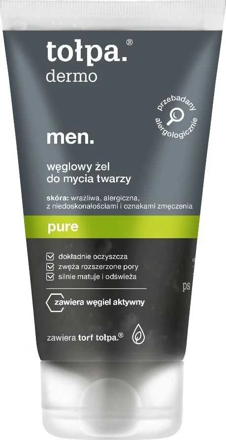TOŁPA Dermo Men Pure charcoal veido valymo gelis 150 ml