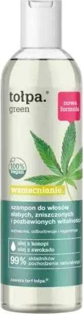 TOŁPA Žalias stiprinamasis šampūnas silpniems, pažeistiems ir negyviems plaukams 300 ml
