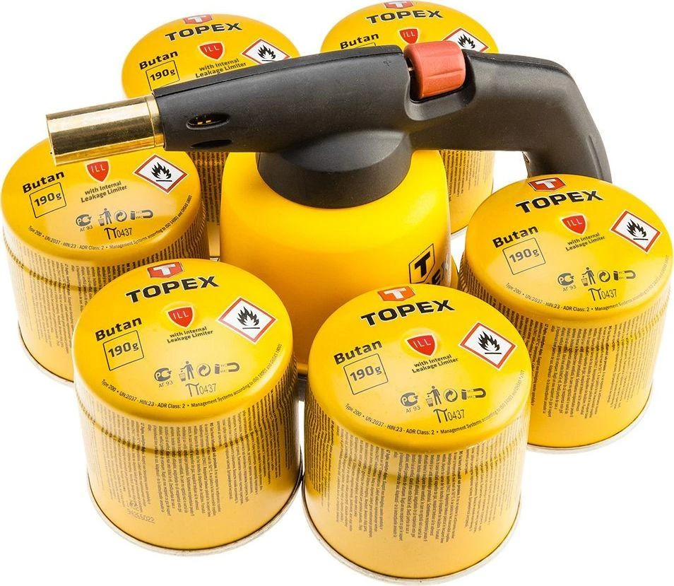 Lampa Dujinis degiklis Topex 44E148 su 6 dujų indeliais