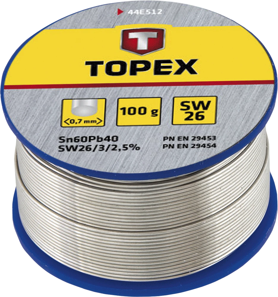 Topex alavo lydmetalis 60% Sn viela 1mm 100g - 44E514