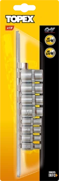 Topex Nasadki, Torx galvutės 1/4", 3/8", 9 vnt. rinkinys