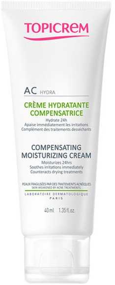 Topicrem AC Compensating Moisturizing Kreminis drėkinamasis veido kremas po aknės, 40 ml