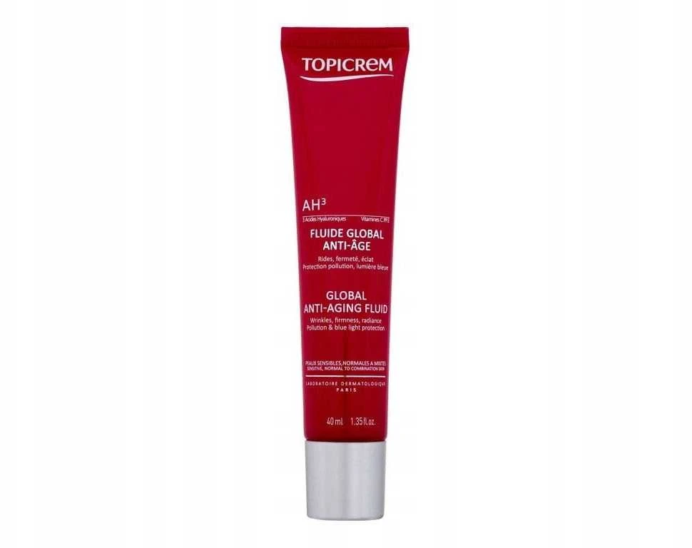 Topicrem AH3 Global Anti-Aging Fluid senėjimą stabdanti veido priežiūros priemonė, 40 ml