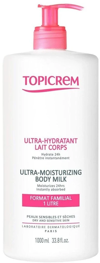 Topicrem Ultra-Moisturizing Body Milk Drėkinantis pienelis sausai ir jautriai odai, 1000 ml