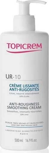 Topicrem UR-10 Anti-Roughness Smoothing Cream, kūno kremas itin sausai odai,  500 ml